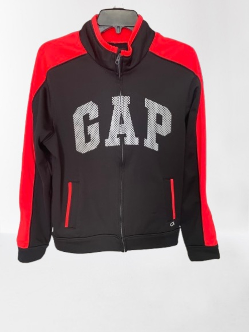 GAP Black Jacket with Red Sleeve Panels